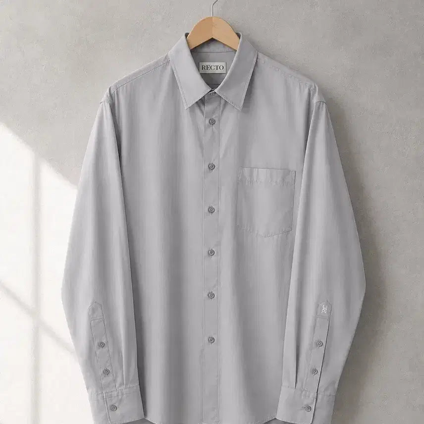 [BUNJANG] Recto 24FW Gigot Oversized Cotton Shirt Cool Grey / 렉토 24FW 기고 오버사이즈 코튼 셔츠 쿨 그레이