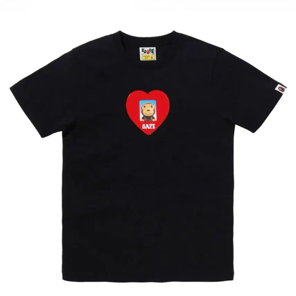 [BUNJANG] BAPE Milo Heart Photo T-Shirt Black / 베이프 하트 ID 마일로 포토 티셔츠 블랙 [S]