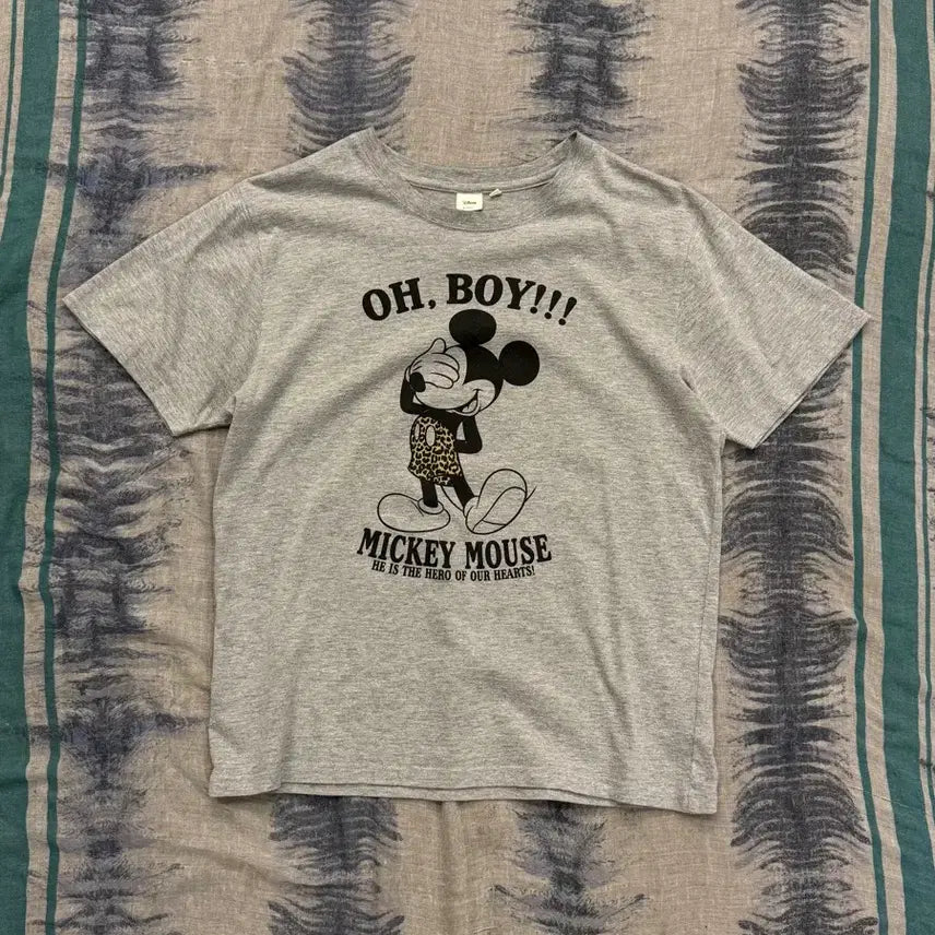 [BUNJANG] Disney Mickey Mouse "OH, BOY!!! MICKEY MOUSE" Graphic T-Shirt / 66) 디즈니 미키 마우스 반팔 티셔츠