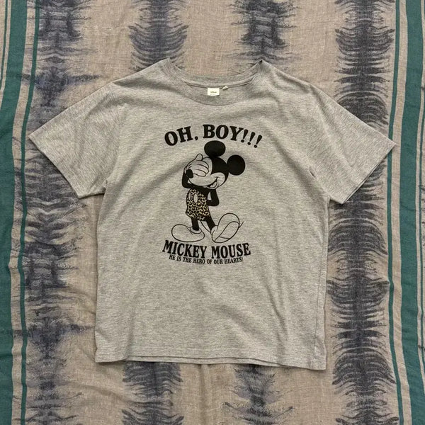 [BUNJANG] Disney Mickey Mouse "OH, BOY!!! MICKEY MOUSE" Graphic T-Shirt / 66) 디즈니 미키 마우스 반팔 티셔츠