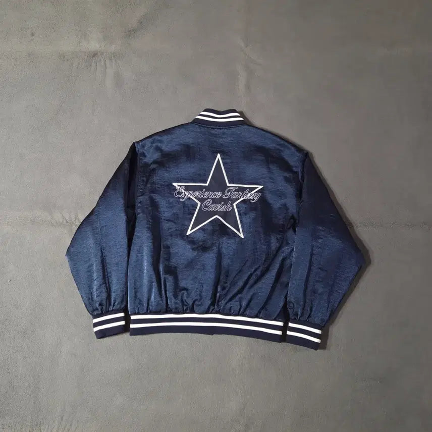 [BUNJANG] Carvishi Seller Logo Baseball Varsity Jacket Navy M / 카비시 셀러로고 베이스볼 바시티 자켓 M 네이비