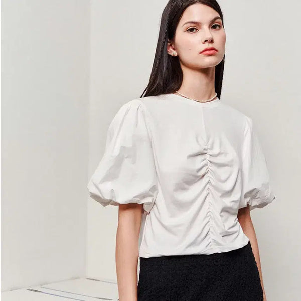 [BUNJANG] Generalidea Puff Shirring Blouse / 제너럴아이디어(Generalidea) 퍼프 셔링 블라우스 프리사이즈