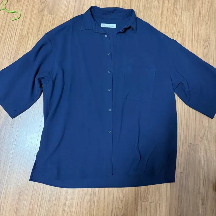 [BUNJANG] Zara Short Sleeve Shirt Navy / 자라 반팔 셔츠 네이비