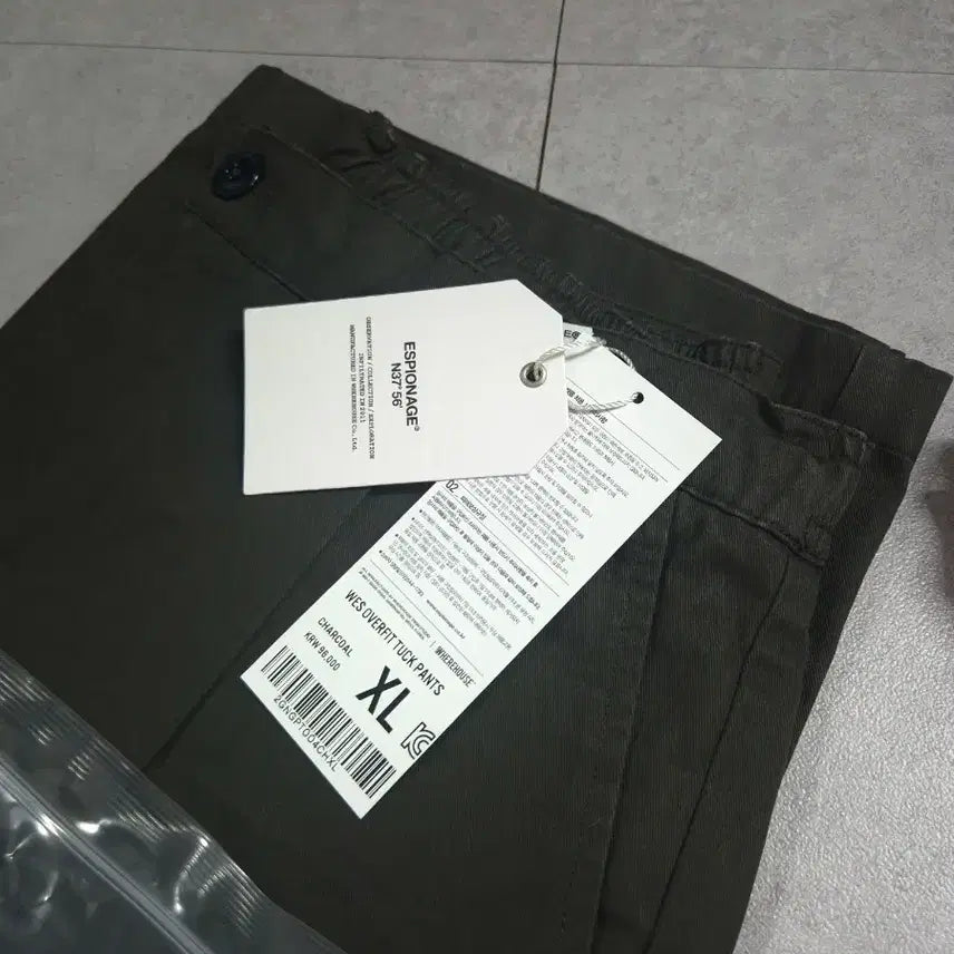 [BUNJANG] Espionage WES Oversized Tuck Pants Charcoal / 에스피오나지 WES 오버핏 턱 팬츠 차콜(새상품)
