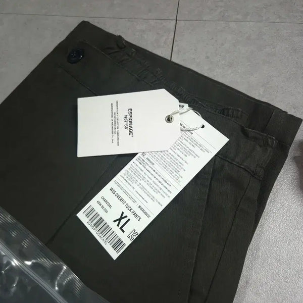 [BUNJANG] Espionage WES Oversized Tuck Pants Charcoal / 에스피오나지 WES 오버핏 턱 팬츠 차콜(새상품)