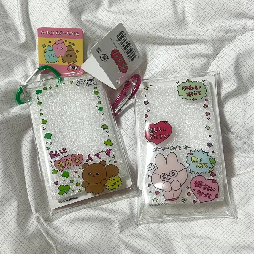 [BUNJANG] Saekyushim Carabiner Transparent Pouch Set / 일본 정품 최고심 카라비너 투명 파우치 2종