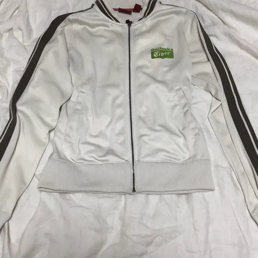 [BUNJANG] Onitsuka Tiger White Jersey Track Top / 희귀 오니츠카타이거 화이트 져지 트랙탑