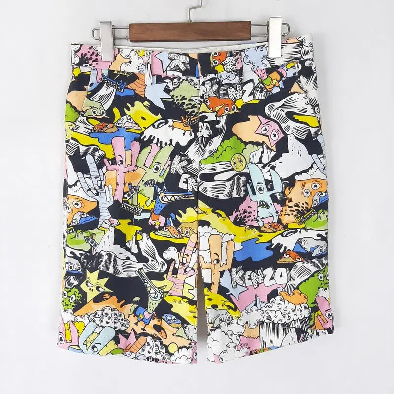 [BUNJANG] Kenzo Cartoon Printing Shorts / 겐조 카툰 프린팅 반바지 30