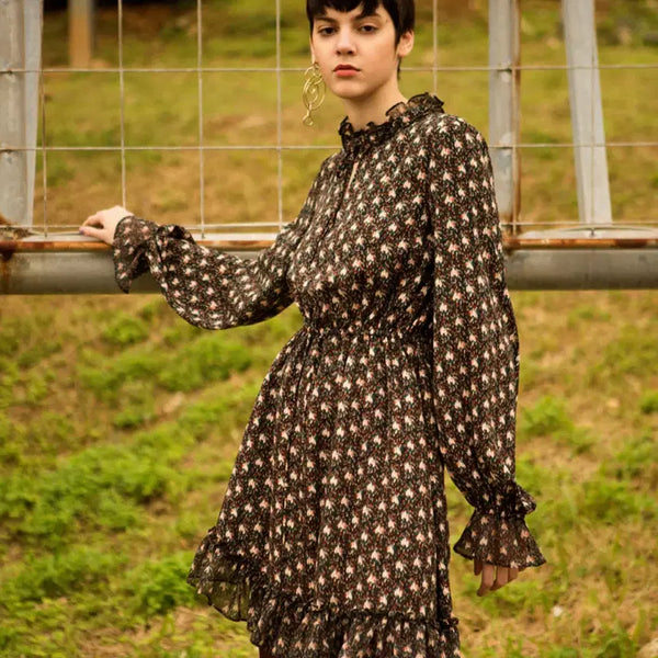 [BUNJANG] Andersson Bell IVY Shirring Dress Dark Green Chiffon / 앤더슨벨(Anderson Bell) IVY 셔링원피스 55