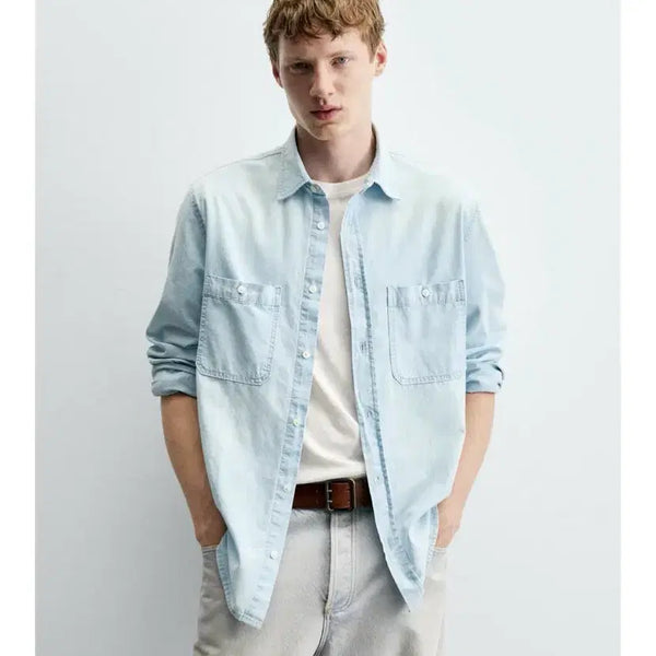 [BUNJANG] Zara Origins Regular Fit Denim Shirt / Zara origins 레귤러핏 데님 셔츠