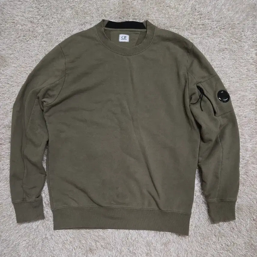 [BUNJANG] CP Company Khaki Sweatshirt with Lens Logo / CP컴퍼니 맨투맨 카키
