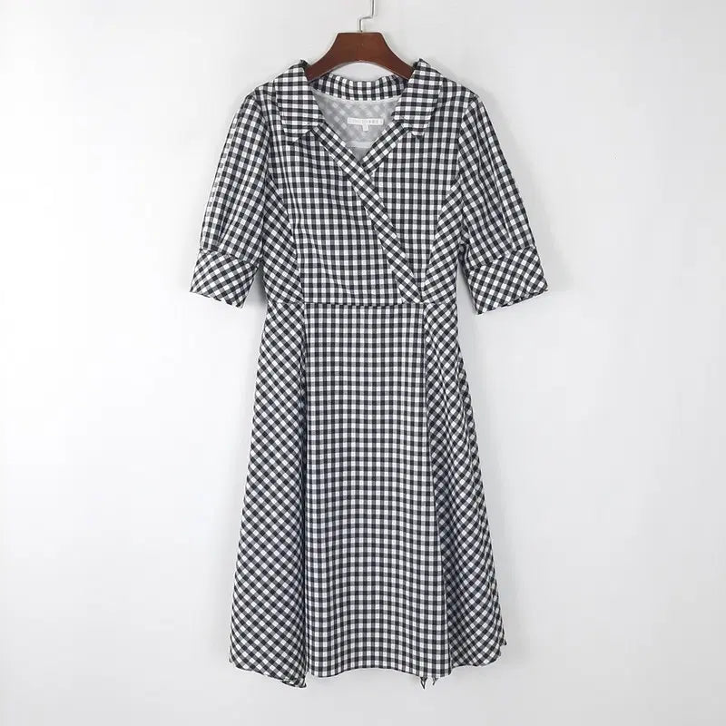 [BUNJANG] Olive des Olive Open Neck Checkered Dress S / 올리브데 올리브 오픈넥 체크원피스 S