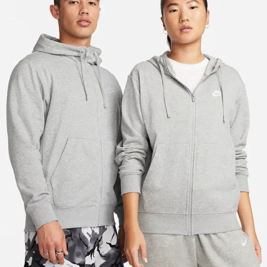 [BUNJANG] Nike NSW Club Full Zip Hoodie - Grey Heather (XL) / [XL] 나이키 NSW 클럽 풀 집 후드 그레이 헤더