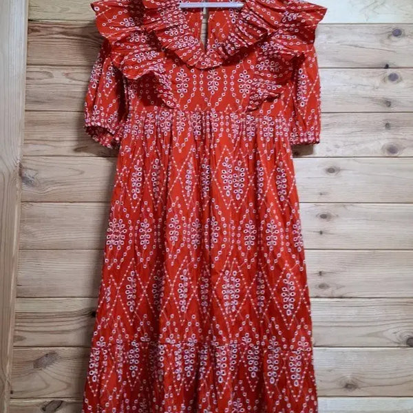 [BUNJANG] Zara Perforated Long Dress / 자라 펀칭 롱원피스