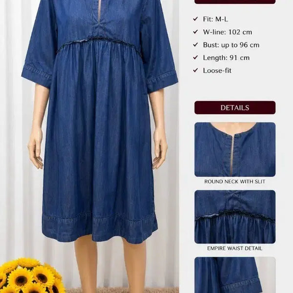 [BUNJANG] Soft Denim Tunic Dress / 청 데님 튜닉 원피스