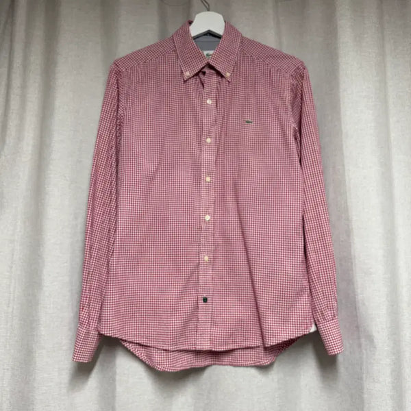 [BUNJANG] Lacoste Red Check Long Sleeve Shirt 38 (95) / 라코스테 레드 체크 긴팔 셔츠 38 (95)