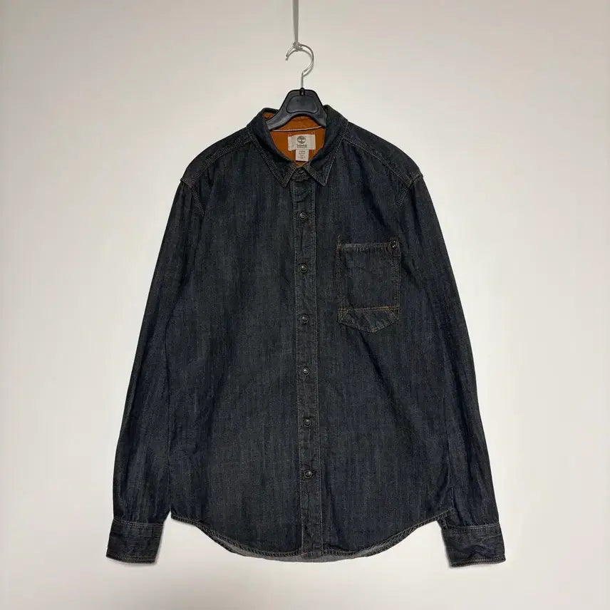 [BUNJANG] Timberland Silver Logo Raw Denim Shirt / 팀버랜드 데님셔츠