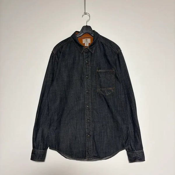 [BUNJANG] Timberland Silver Logo Raw Denim Shirt / 팀버랜드 데님셔츠