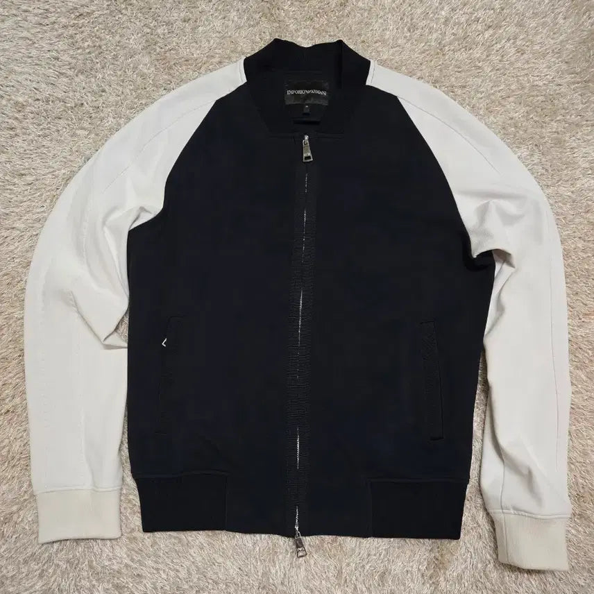 [BUNJANG] Emporio Armani Color-Block Blouson Jacket / 엠포리오 아르마니 블랙 화이트 배색 블루종