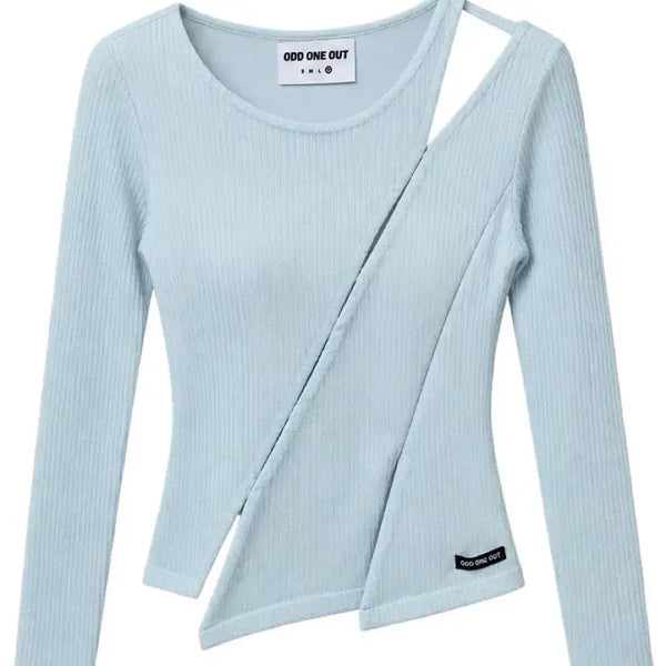 [BUNJANG] ODD ONE OUT Blue Cut-out Long Sleeve T-shirt / ODD ONE OUT 블루 컷아웃 긴팔 티셔츠