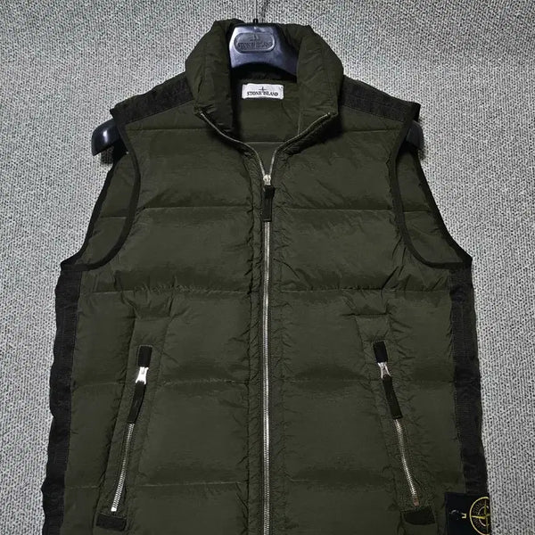 [BUNJANG] Stone Island Patch Down TC Padded Vest Olive Khaki M / [M 사이즈] 스톤아일랜드 와펜 다운 TC 올리브 카키 패딩 조끼