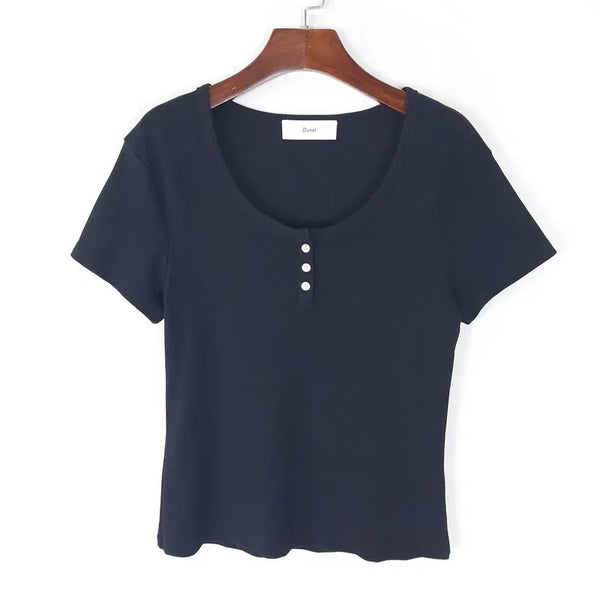 [BUNJANG] DUNST Women's Round Neck Cropped T-Shirt M / 던스트 여성 라운드 크롭티셔츠 M