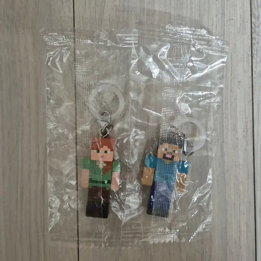 [BUNJANG] Minecraft Steve & Alex Mezilushi Figure Keychains (Bundle Set) / 마인크래프트 스티브 알렉스 메지루시 장식