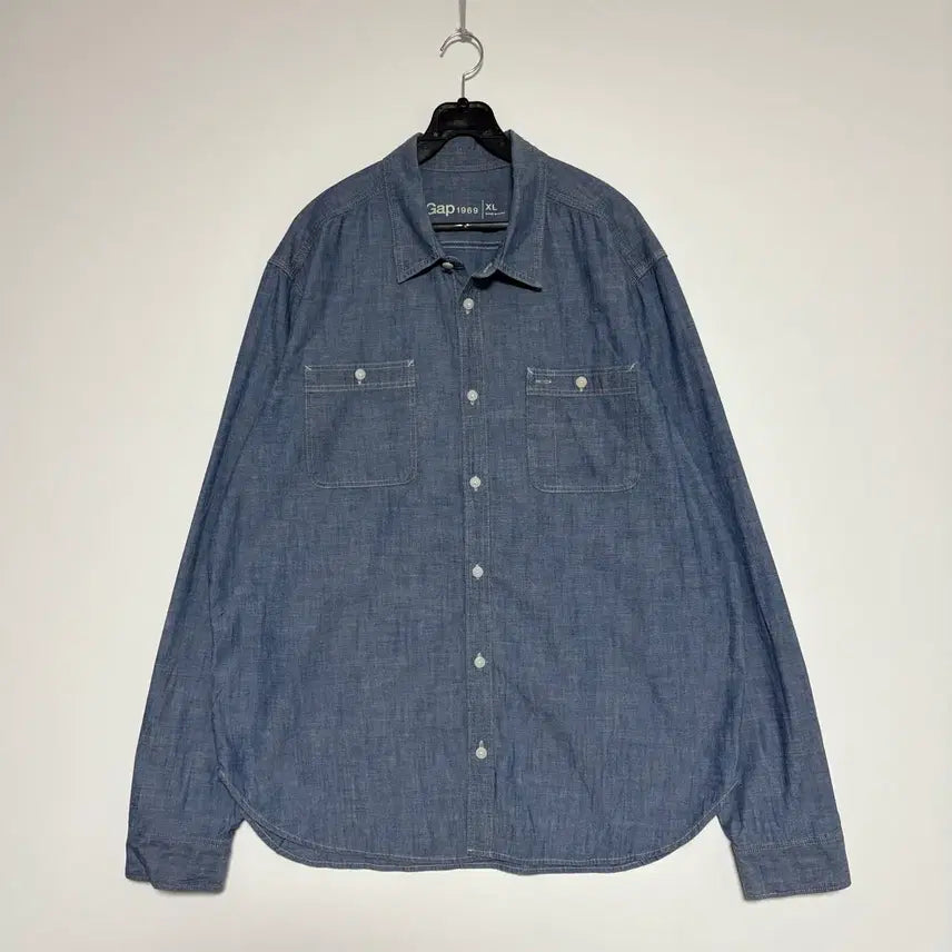 [BUNJANG] GAP Chambray Double Pocket Boxy Denim Shirt XL / GAP 갭 샴브레이 셔츠
