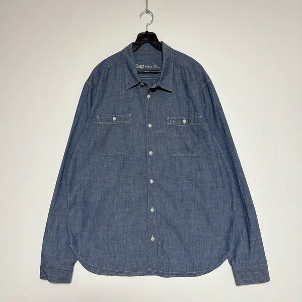 [BUNJANG] GAP Chambray Double Pocket Boxy Denim Shirt XL / GAP 갭 샴브레이 셔츠
