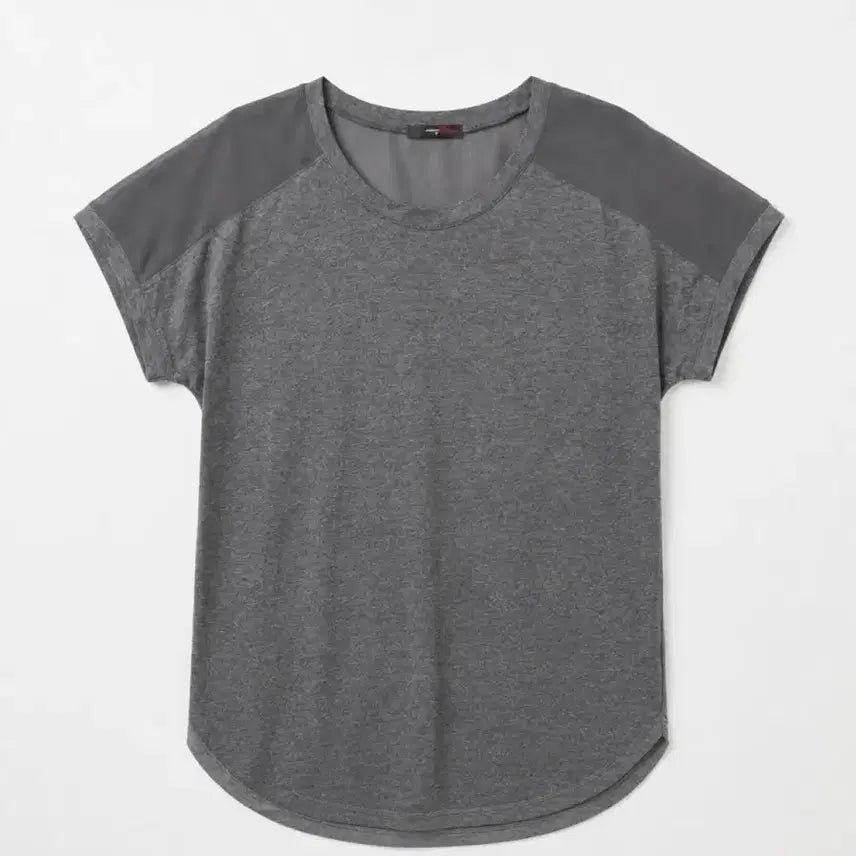 [BUNJANG] JISEN Charcoal Color Block Short Sleeve T-Shirt / 여성100/ 지센 차콜 배색 반팔 티셔츠 빈티지킹