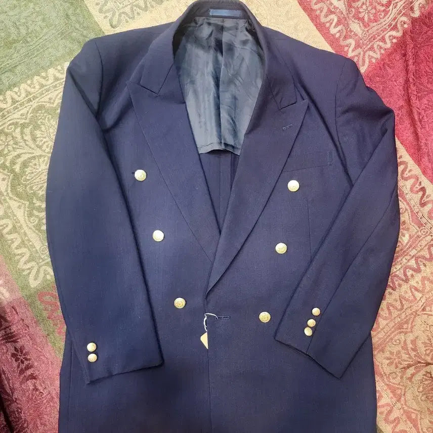 [BUNJANG] Vintage Gold Button Double-Breasted Blazer Jacket L / 빈티지 금장 더블 블레이저 자켓 L