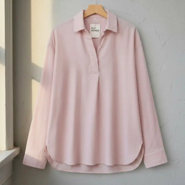 [BUNJANG] Women's Linen Blend Casual Shirt - Pink (Size 77) / 새상품 77 여성 셔츠 핑크 셔츠  블라우스 핑크색 여자 셔츠 린넨 셔츠 캐주얼 새제품