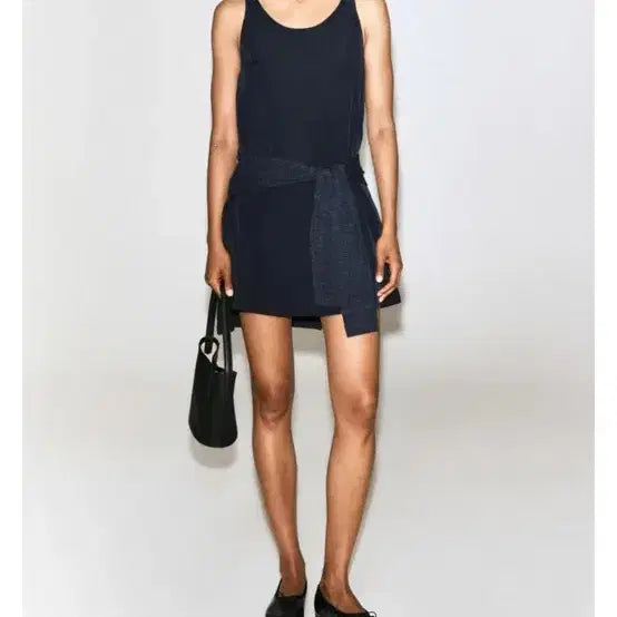 [BUNJANG] COS Jersey Panel Nylon Mini Dress / 코스 저지 패널 나일론 미니 드레스