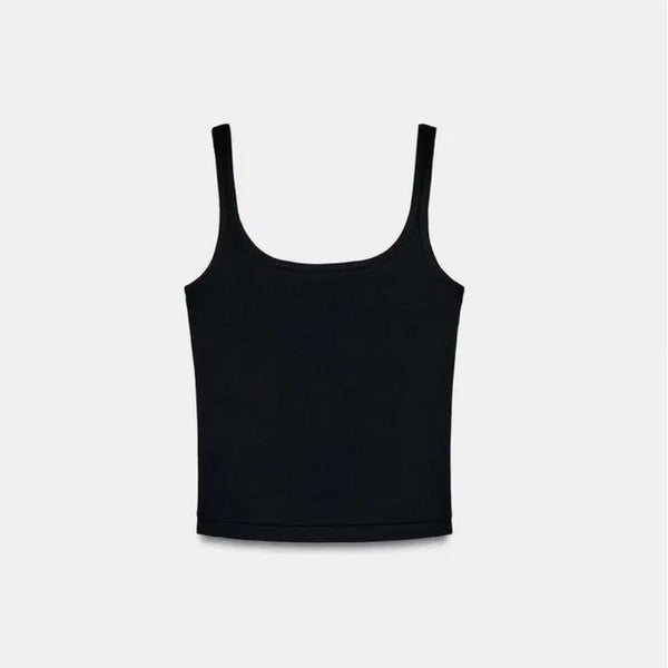 [BUNJANG] Zara Cotton Modal Strap Top Black S / 자라 코튼 모달 스트랩 탑 블랙 S