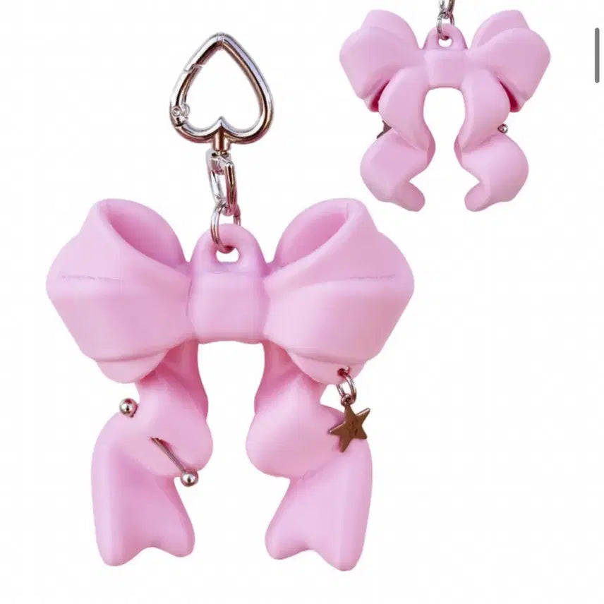 [BUNJANG] Jimmy Baby Pink Ribbon Keyring / 지미 베이비 핑크 리본 키링