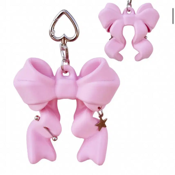 [BUNJANG] Jimmy Baby Pink Ribbon Keyring / 지미 베이비 핑크 리본 키링
