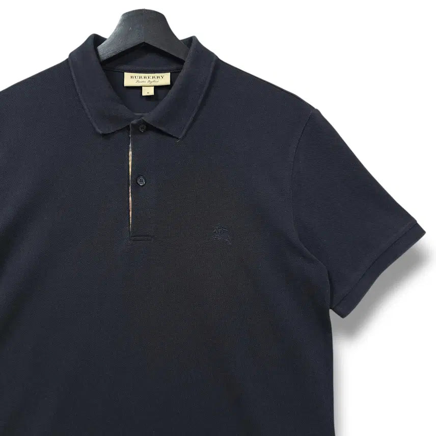[BUNJANG] Burberry Black Oxford Pique Short Sleeve Polo Shirt (M) / [M] 버버리 블랙 옥스포드 페어 피케 반팔 카라티