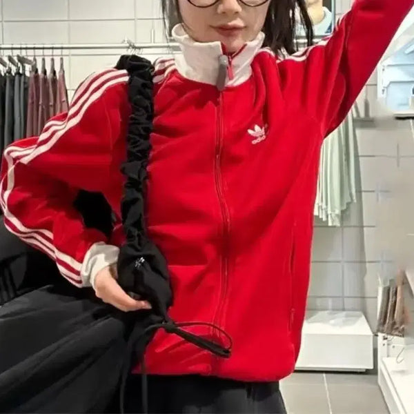 [BUNJANG] Adidas Beckenbauer Track Top Jacket Scarlet / 아디다스 클래식 베켄바우어 트랙탑 져지 집업 자켓 스칼렛