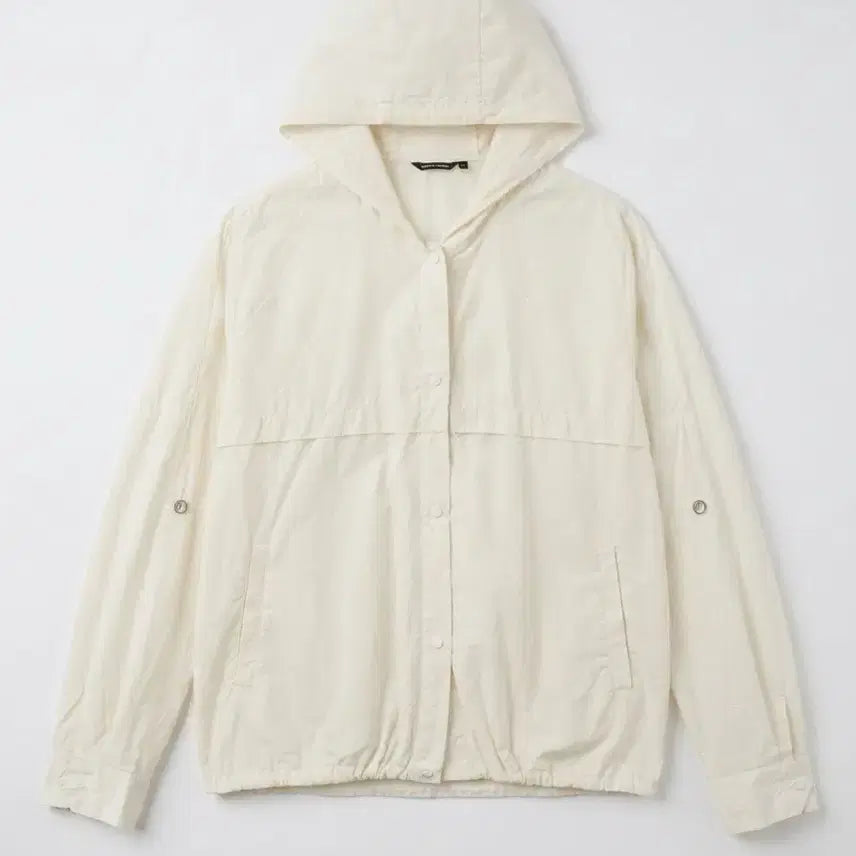 [BUNJANG] Nice Claup Women's Hooded Windbreaker Jacket Ivory / 여성F/ 나이스클랍 후드 바람막이 자켓 아이보리 빈티지킹