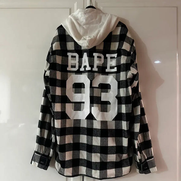 [BUNJANG] BAPE Check Hooded Shirt 2XL / [2XL]베이프 체크 후드 셔츠