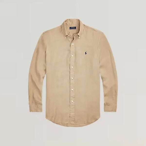 [BUNJANG] Polo Ralph Lauren Linen Shirt Classic Fit Beige M / 폴로 랄프로렌 린넨 셔츠 베이지 클래식핏 M