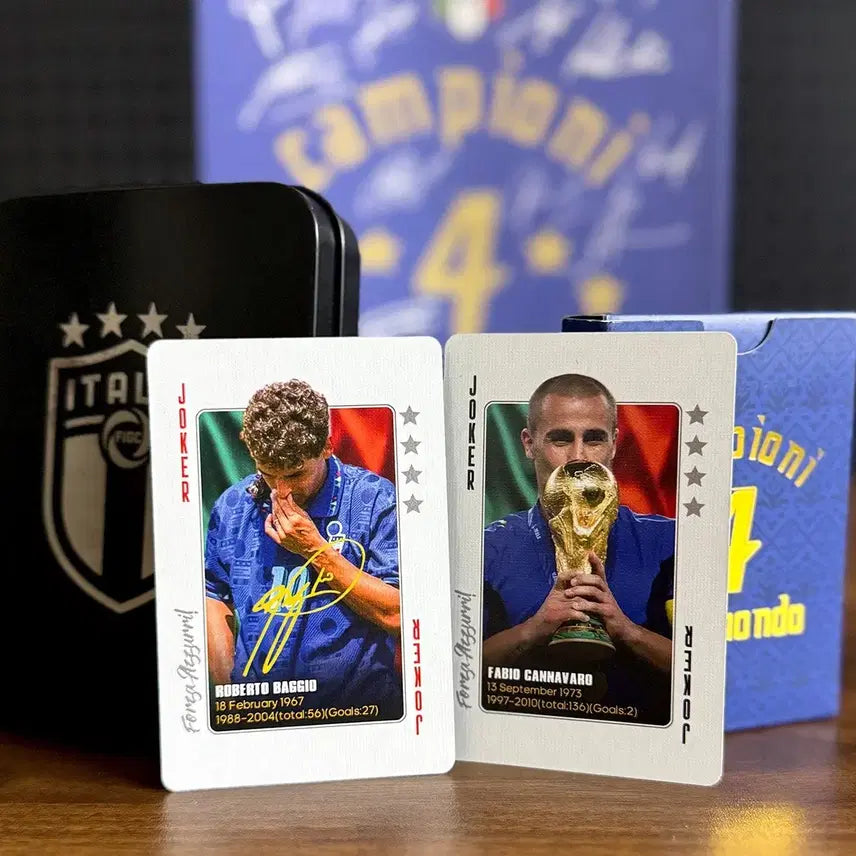 [BUNJANG] Italian Football Legends Collection Poker Cards & Card Set / 이탈리아 축구 선수 레전드 컬렉션 포커 카드&카드 선물용 세트 - 케이스+종이백