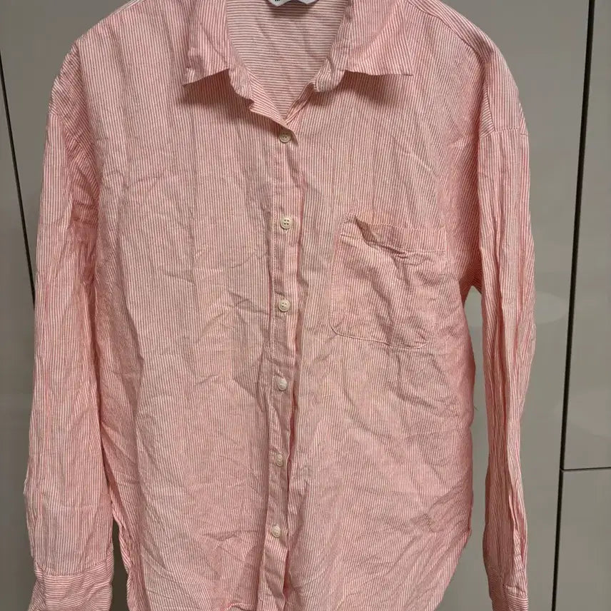 [BUNJANG] Red Stripe Long Sleeve Shirt / 레드 스트라이프 긴팔 셔츠 여성셔츠