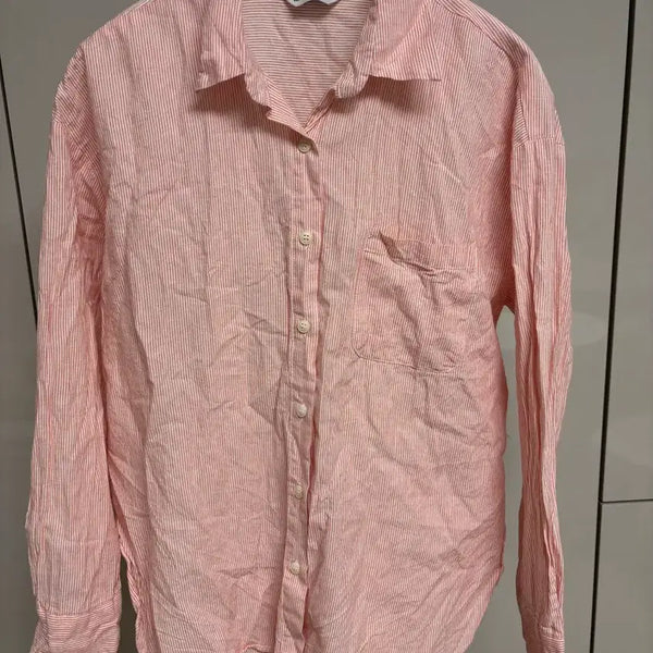 [BUNJANG] Red Stripe Long Sleeve Shirt / 레드 스트라이프 긴팔 셔츠 여성셔츠