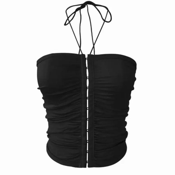 [BUNJANG] Bohemian Seoul Shirring Hook Halterneck Sleeveless / 보헤미안서울 셔링 후크 홀터넥 슬리브리스