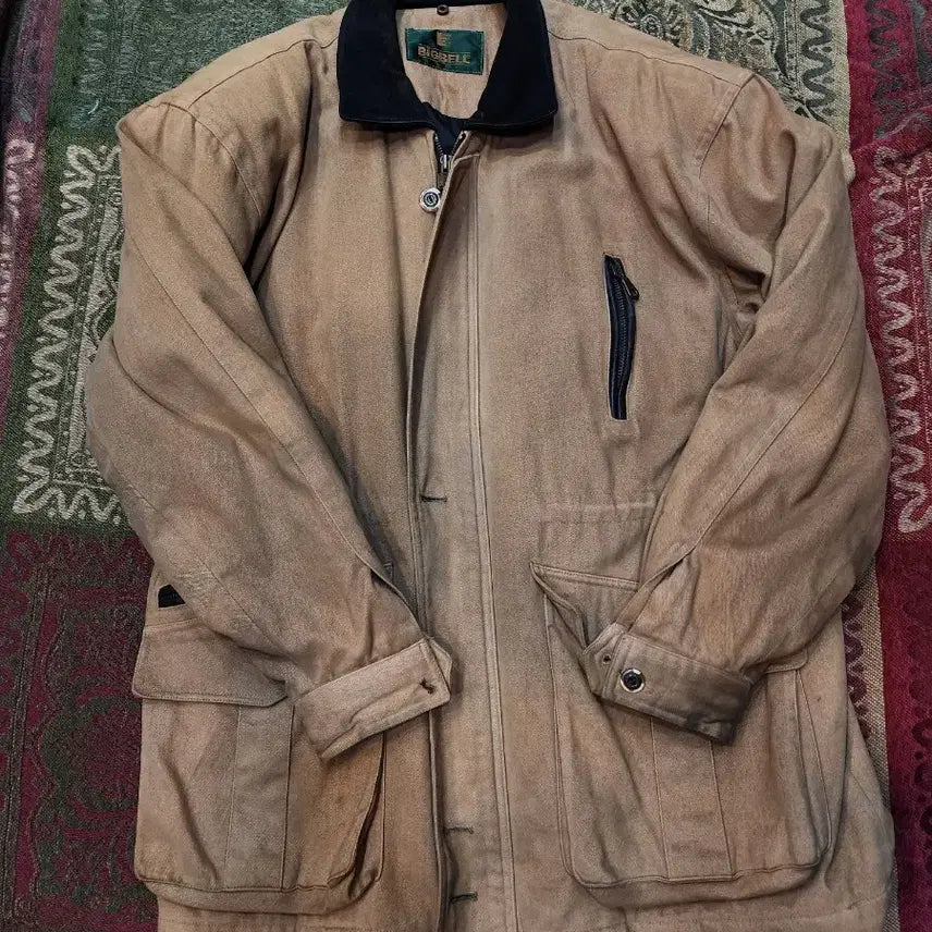 [BUNJANG] Big Bell Vintage Men's Work Jacket Beige / 빈티지 남성 워크자켓 베이지