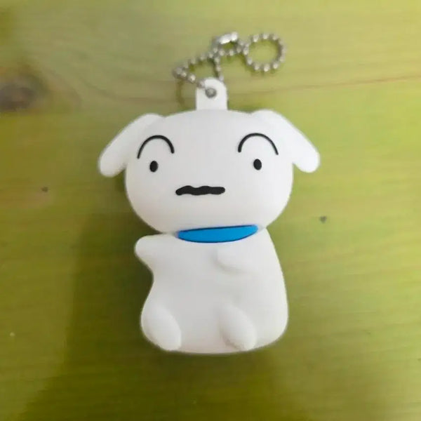 [BUNJANG] Crayon Shin-chan Shiro Character Keychain / 짱구 흰둥이 피규어 키링