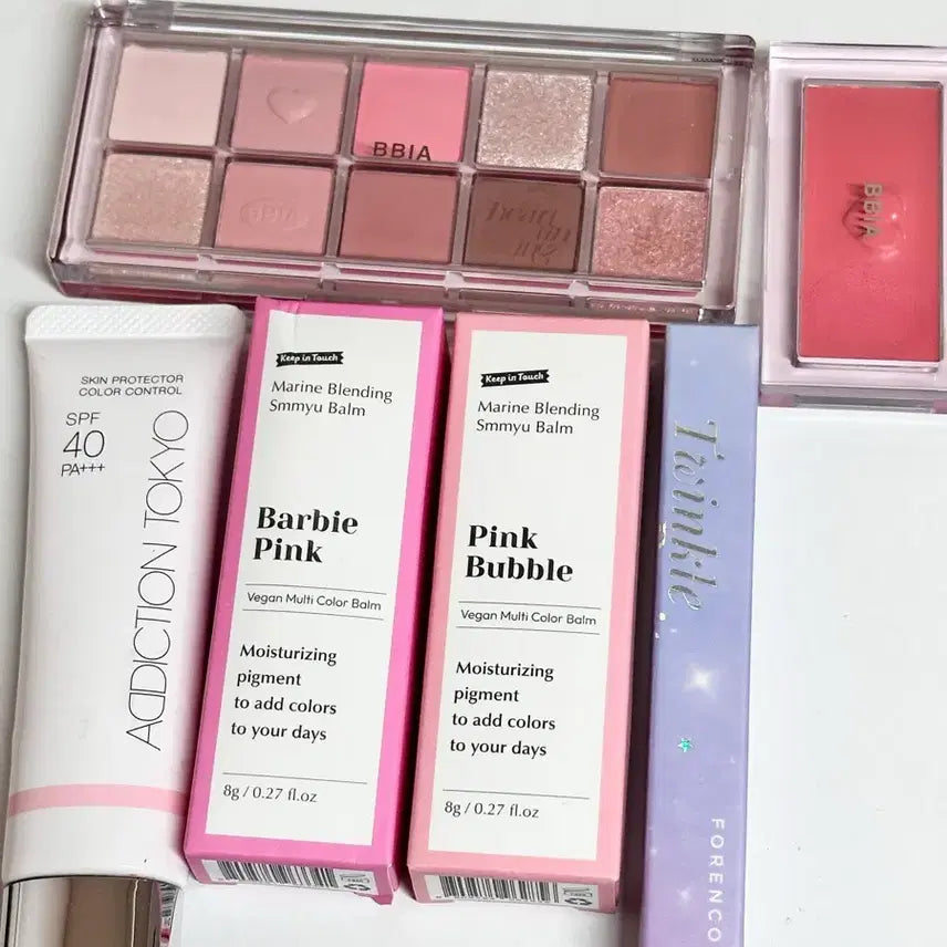 [BUNJANG] Pink Tone Makeup Bundle Set / (일괄) 여쿨 핑크 삐아 유어 핫팅, 다우니 치크 로지, 키핀터치 스며밤2, 포렌코즈 슈팅스타