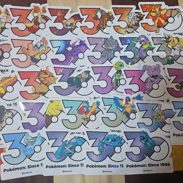 [BUNJANG] Pokemon 30th Anniversary Logo Sticker Bundle Set (28 pcs) / 포켓몬 30주년 로고스티커 28장 일괄판매