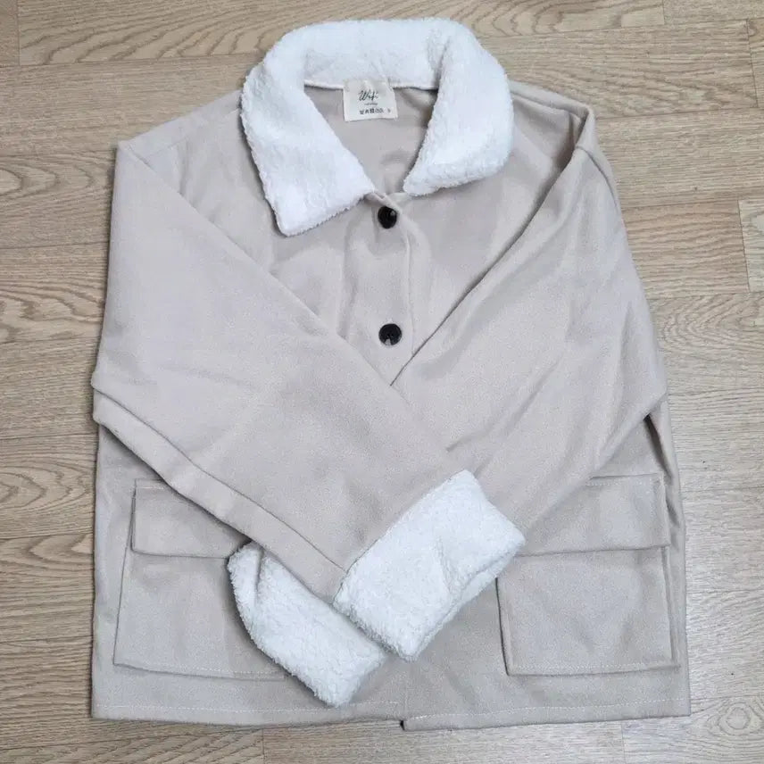 [BUNJANG] Beige Faux Fur Collar Jacket / 베이지색 퍼 카라 자켓